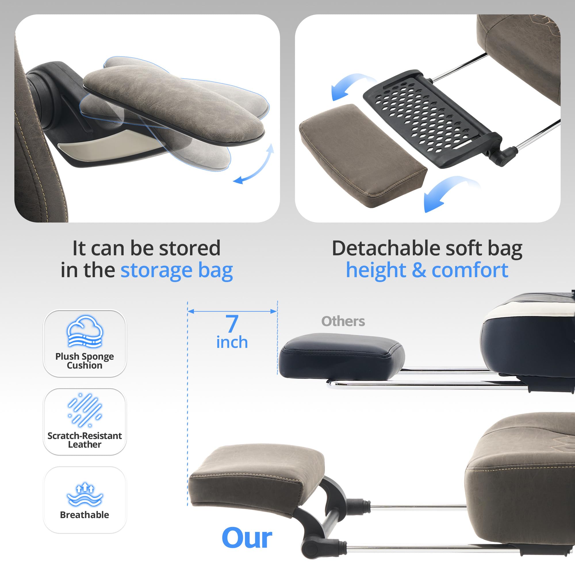 Ergonomic Gaming Chair with Mechanical Arms & Footrest