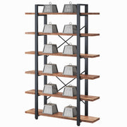 6-Tier Solid Wood Bookshelf