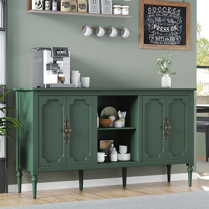 59" Vintage Buffet Sideboard Cabinet with 4 Doors
