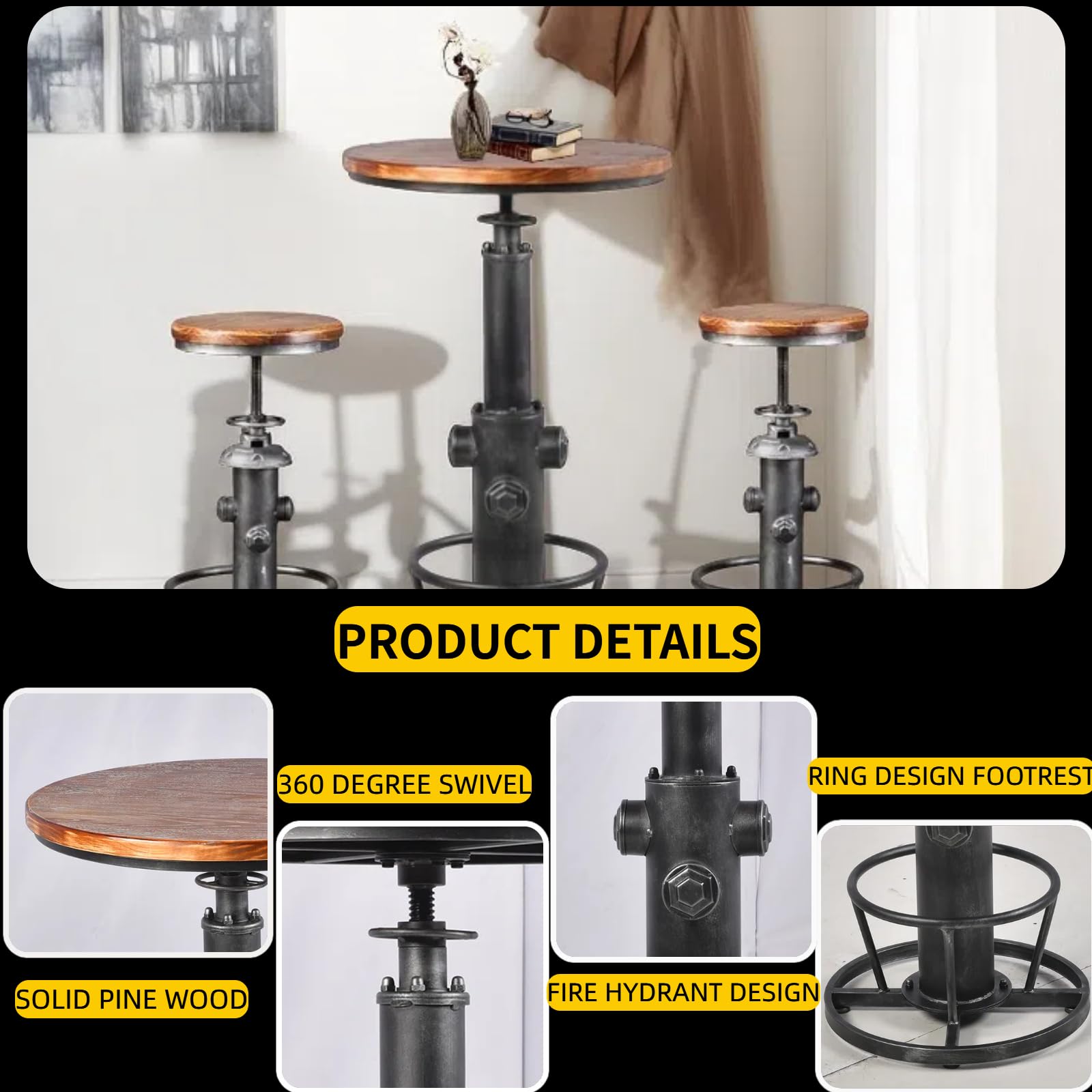 3-Piece Bar Table & Stool Set