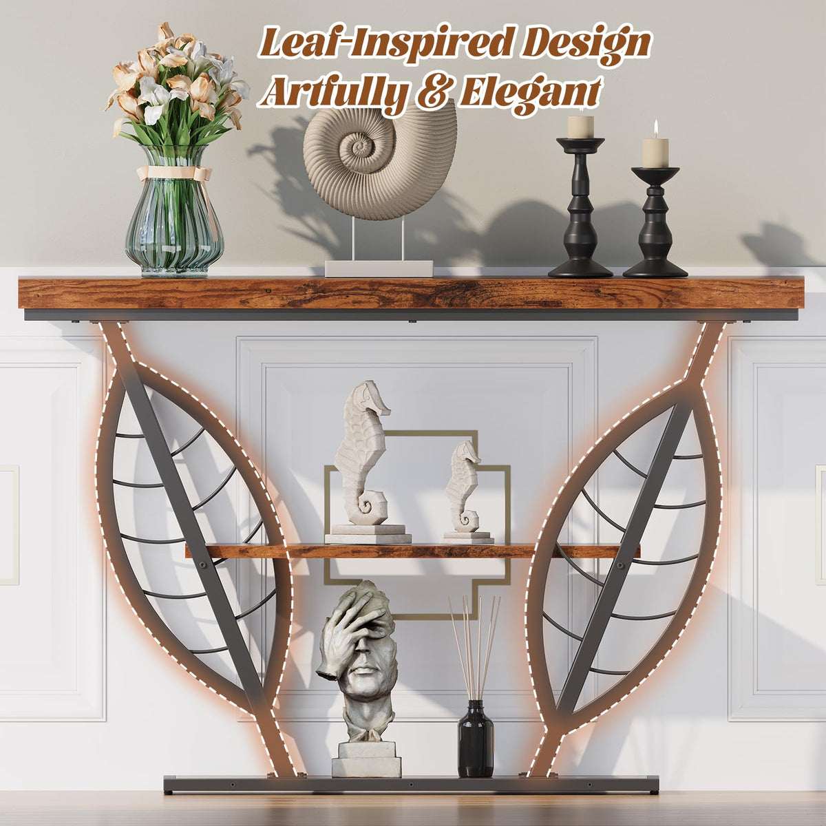 3-Tier Leaf Console Table