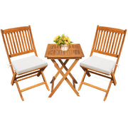 3-Piece Folding Patio Bistro Set – Acacia Wood