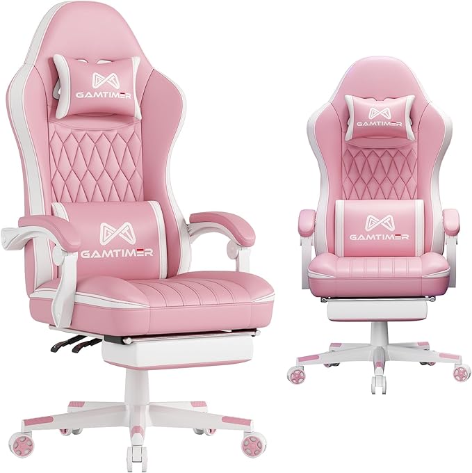 Ergonomic Gaming Chair with Footrest & Lumbar Support