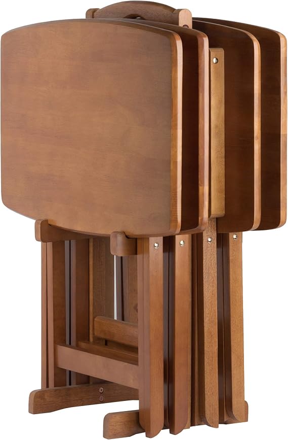 Espresso Folding Snack Table Set