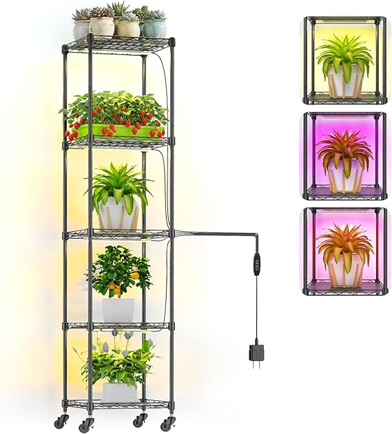 Metal Plant Stand with Grow Lights