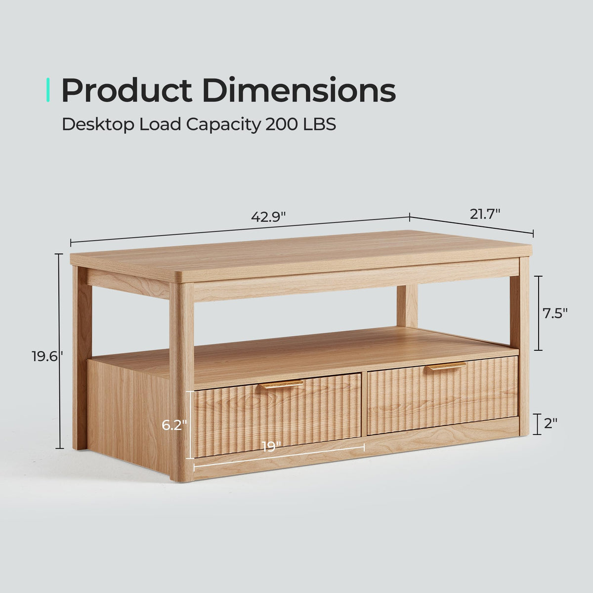 Oak Fluted Storage Coffee Table