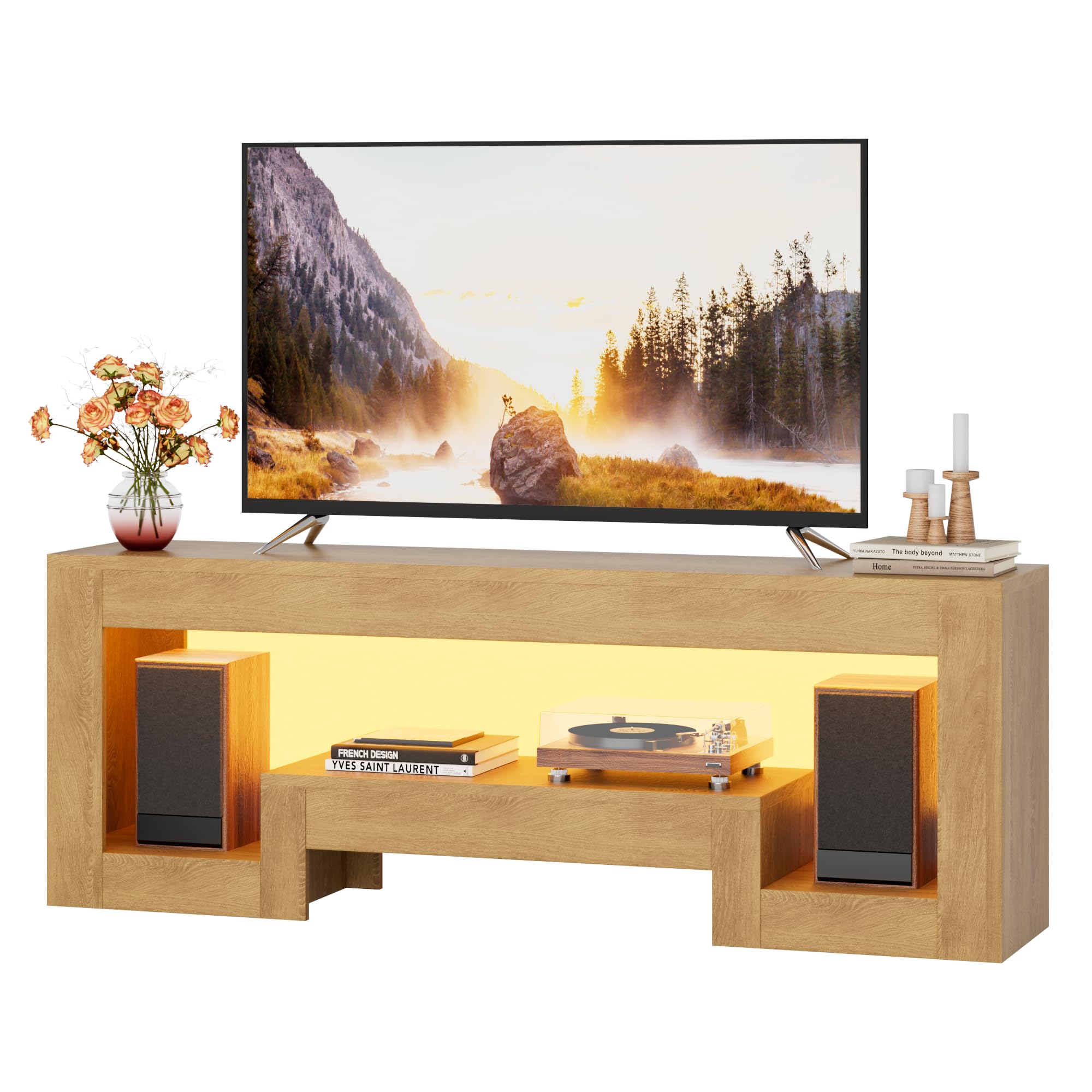 54" LED TV Stand with Open Storage