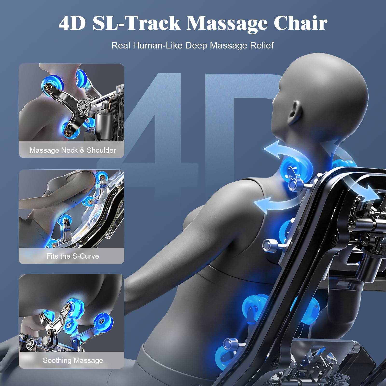 YONISEE 4D Massage Chair Full Body, 2026 Zero Gravity SL-Track Shiatsu Massage Recliner with Body Scan, AI Control, Heating, Airbags, Foot Rollers, Bluetooth Speaker, Led Light for Home and Office
