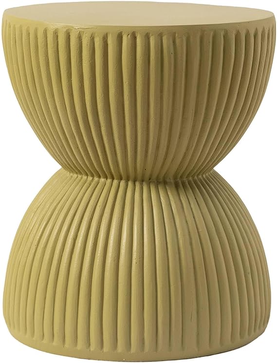 15" Round Hourglass Fiberstone Side Table