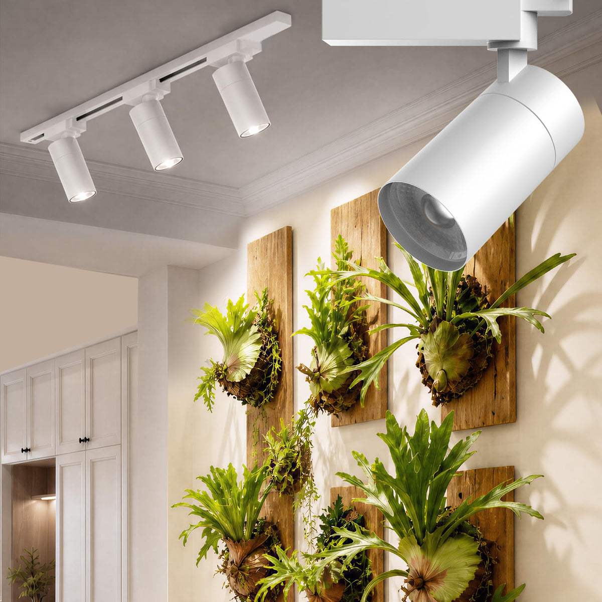 SANSI Track Plant Lights for Indoor Growing, 4000K Remote Grow Light，White