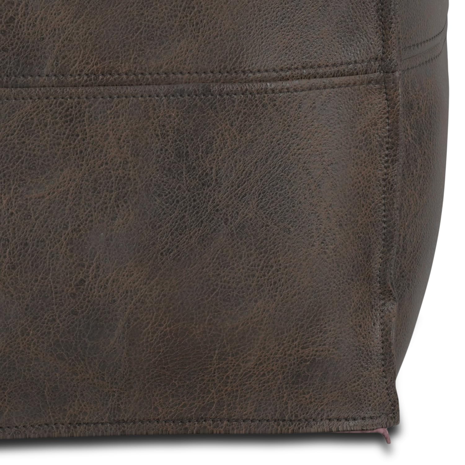 Square Leather Pouf Ottoman