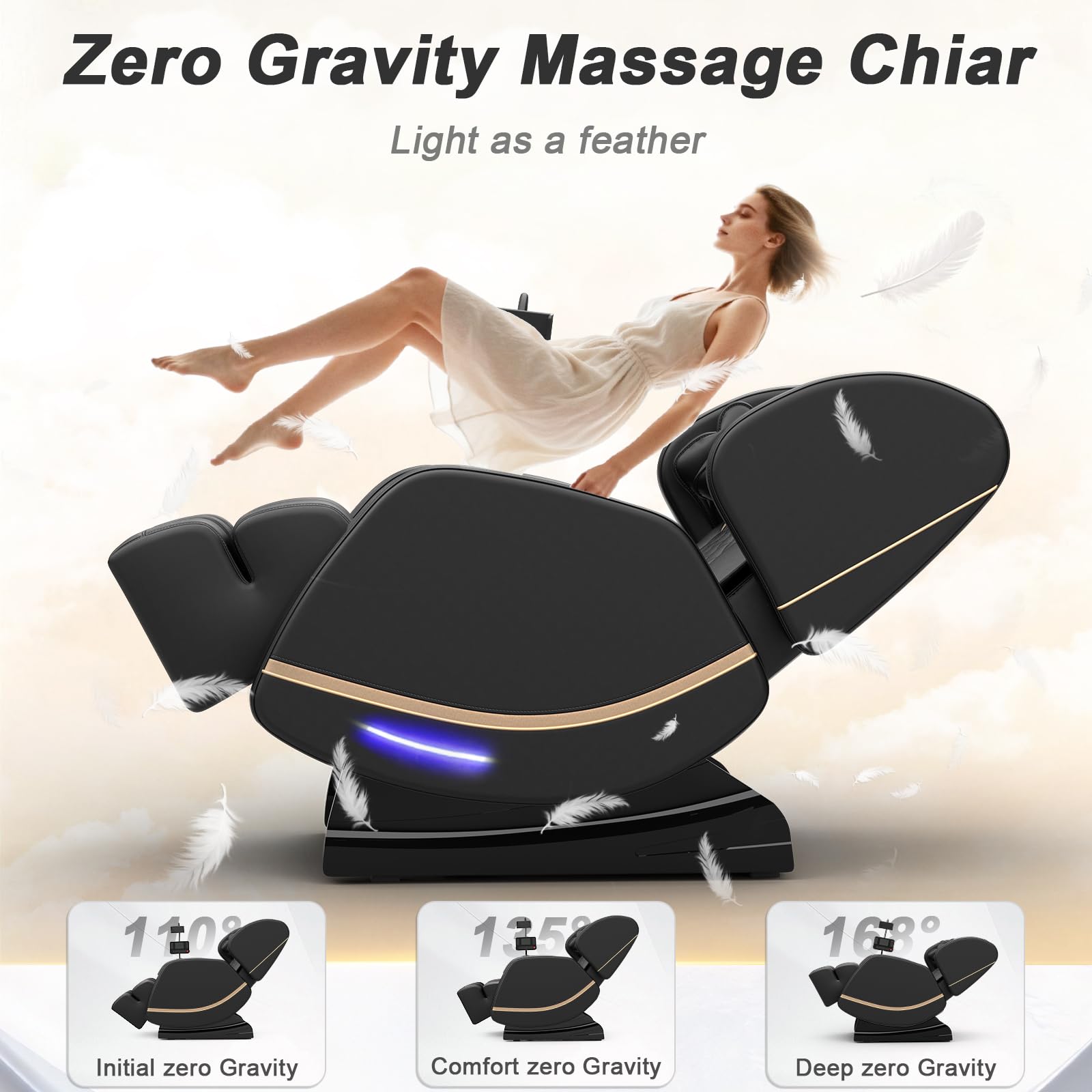 Full Body Massage Chair with Zero Gravity & Bluetooth
