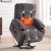 PoteSoar Power Lift Recliner Chair for Elderly with Massage and Heat, Comfortable Electric Power Reclining Chair with Side Pockets,2 Cup Holders and USB Charging Port for Living Room