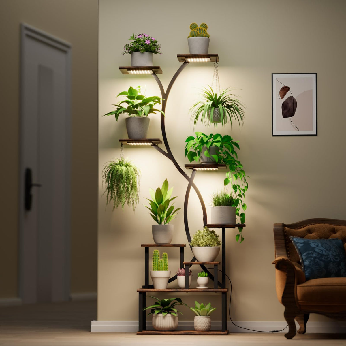 9-Tier Plant Stand with Grow Lights
