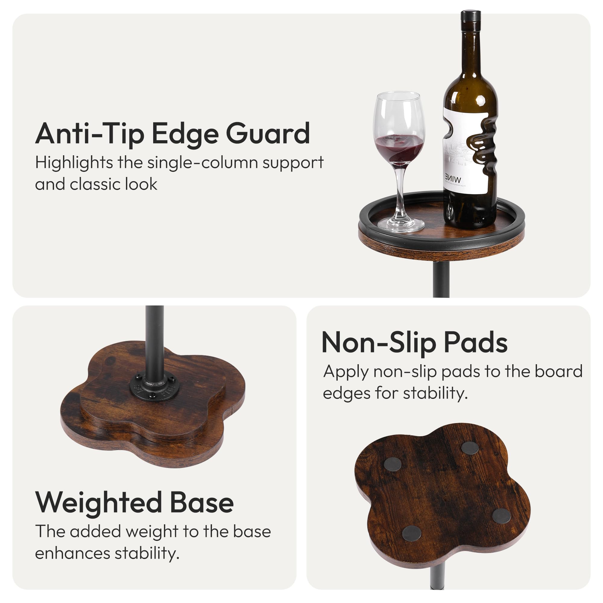 Round Pedestal End Table