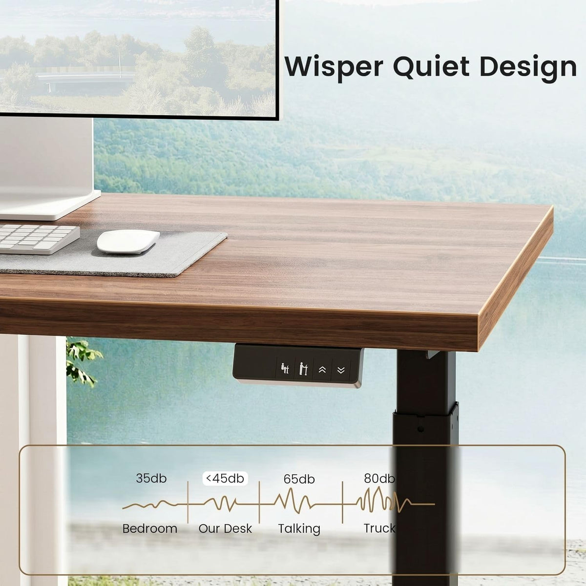 ModernMate Desk with Hutch and Drawers, Built in Charging Station