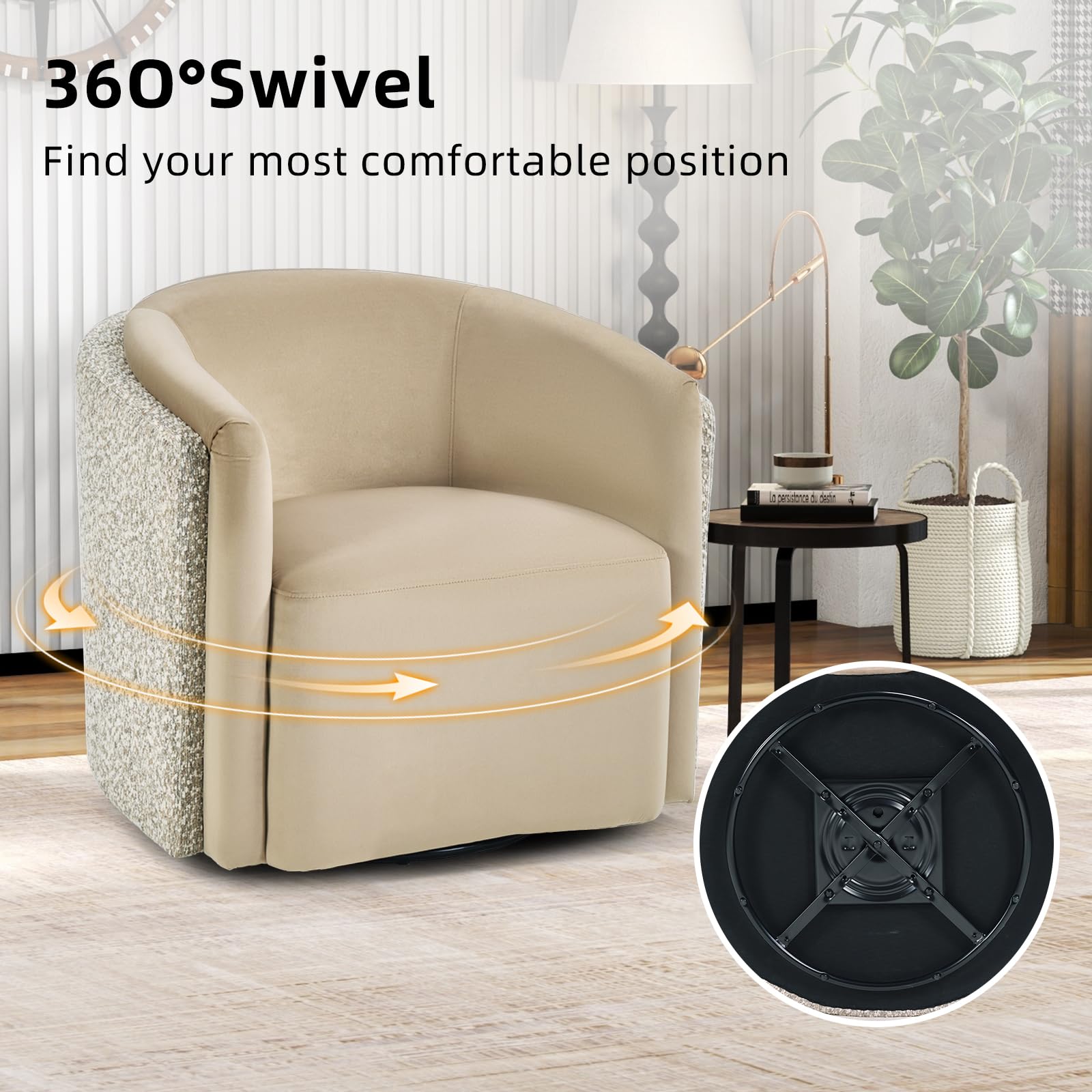 360° Swivel Barrel Accent Chair