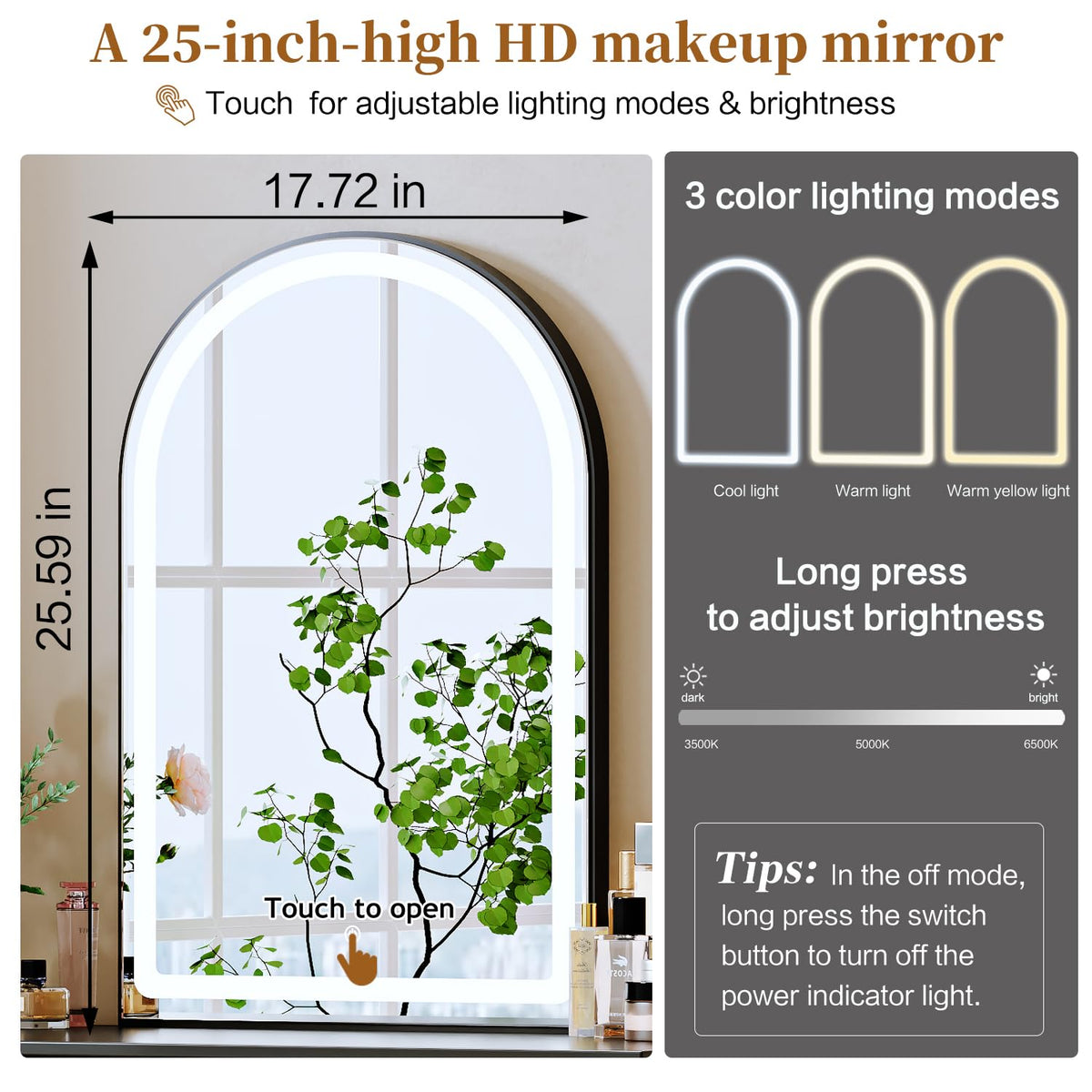 Black LED Makeup Vanity