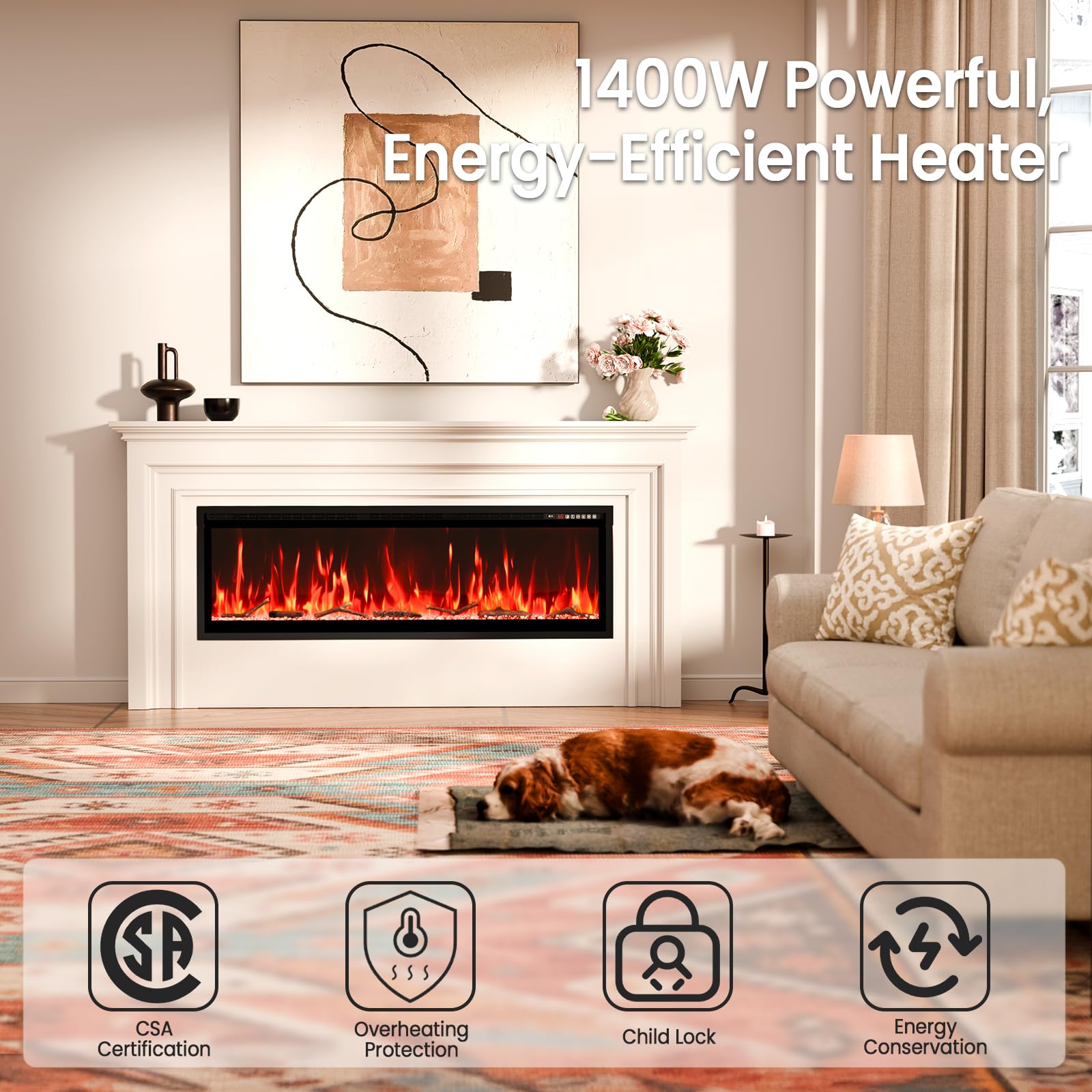 Smart Electric Fireplace – Wall Mount & Recessed