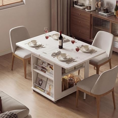 Expandable Coffee Table with Hidden Storage & Wheels