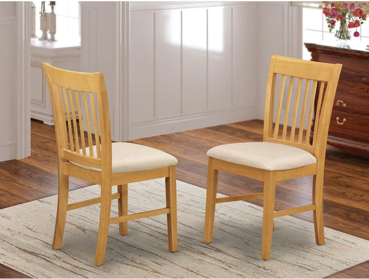 Oak Upholstered Dining Chairs, Set of 2