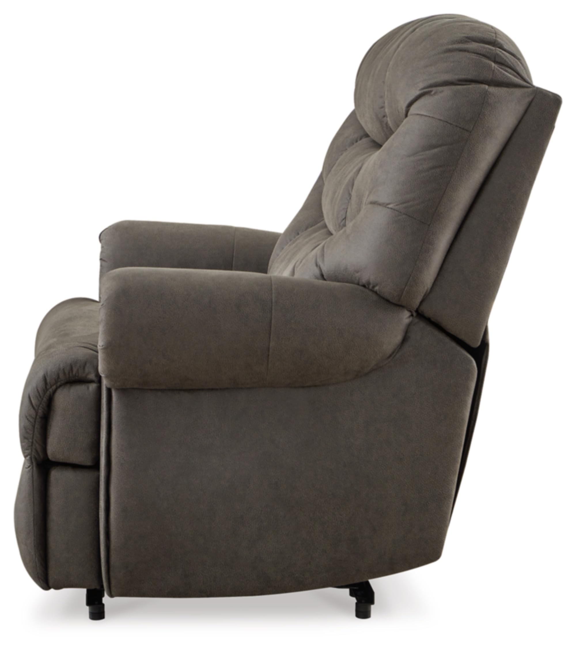 Signature Design by Ashley Camera Time Classic Tufted Faux Leather Zero Wall Recliner, Gray