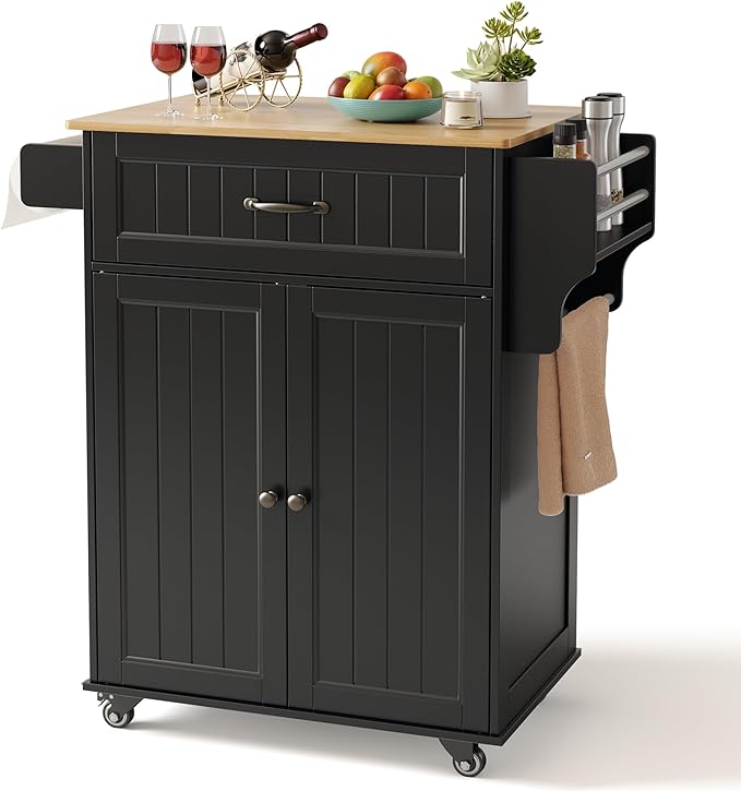 Kitchen Island Cart with Adjustable Shelf