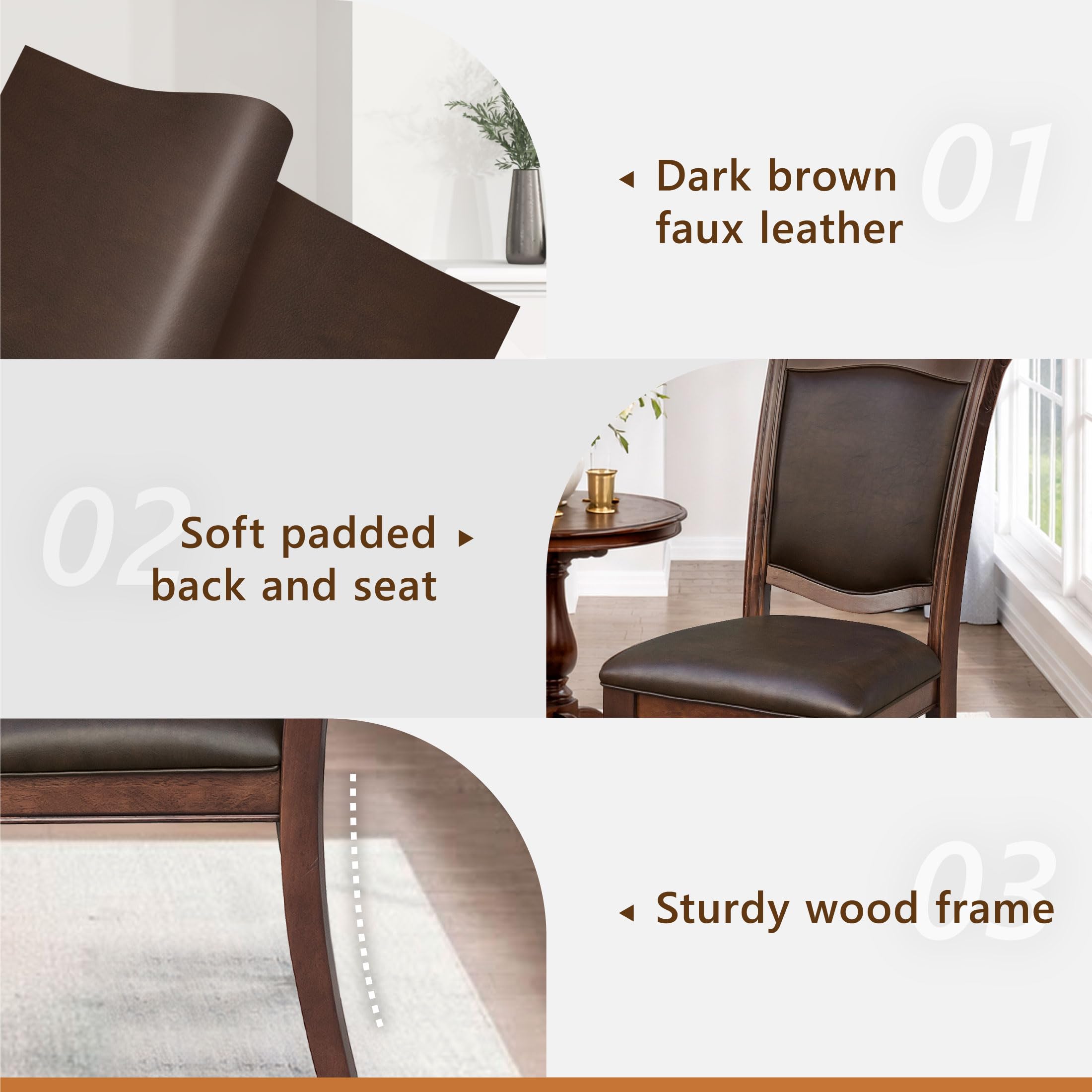 Traditional Dining Chairs, Set of 2 – Cherry Finish