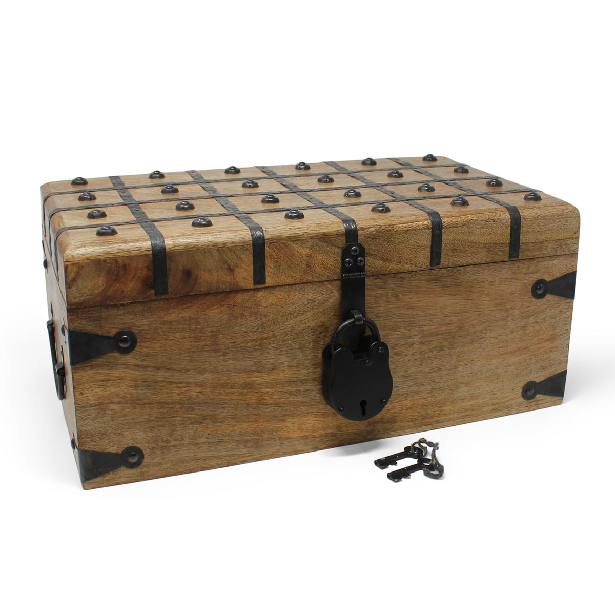 Wooden Treasure Chest with Lock