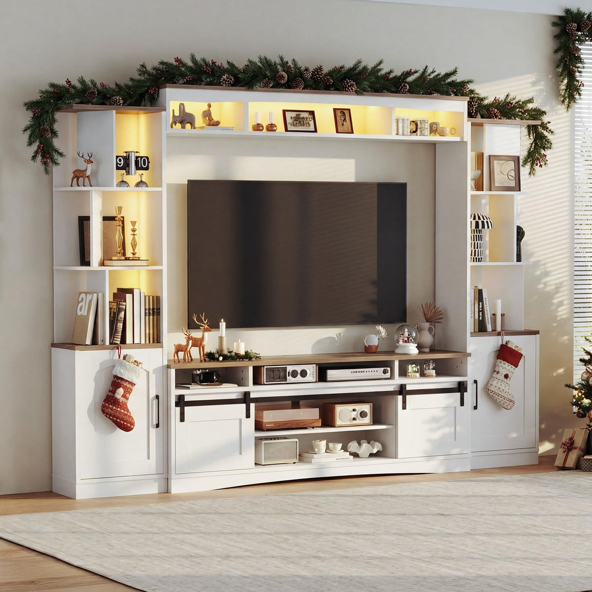 Kikihouse 101" W Modern Wall Unit Entertainment Center for TVs up to 75"