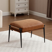 Brown PU Leather Ottoman