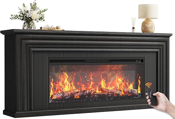 70" Fireplace TV Stand with 42" Electric Fireplace