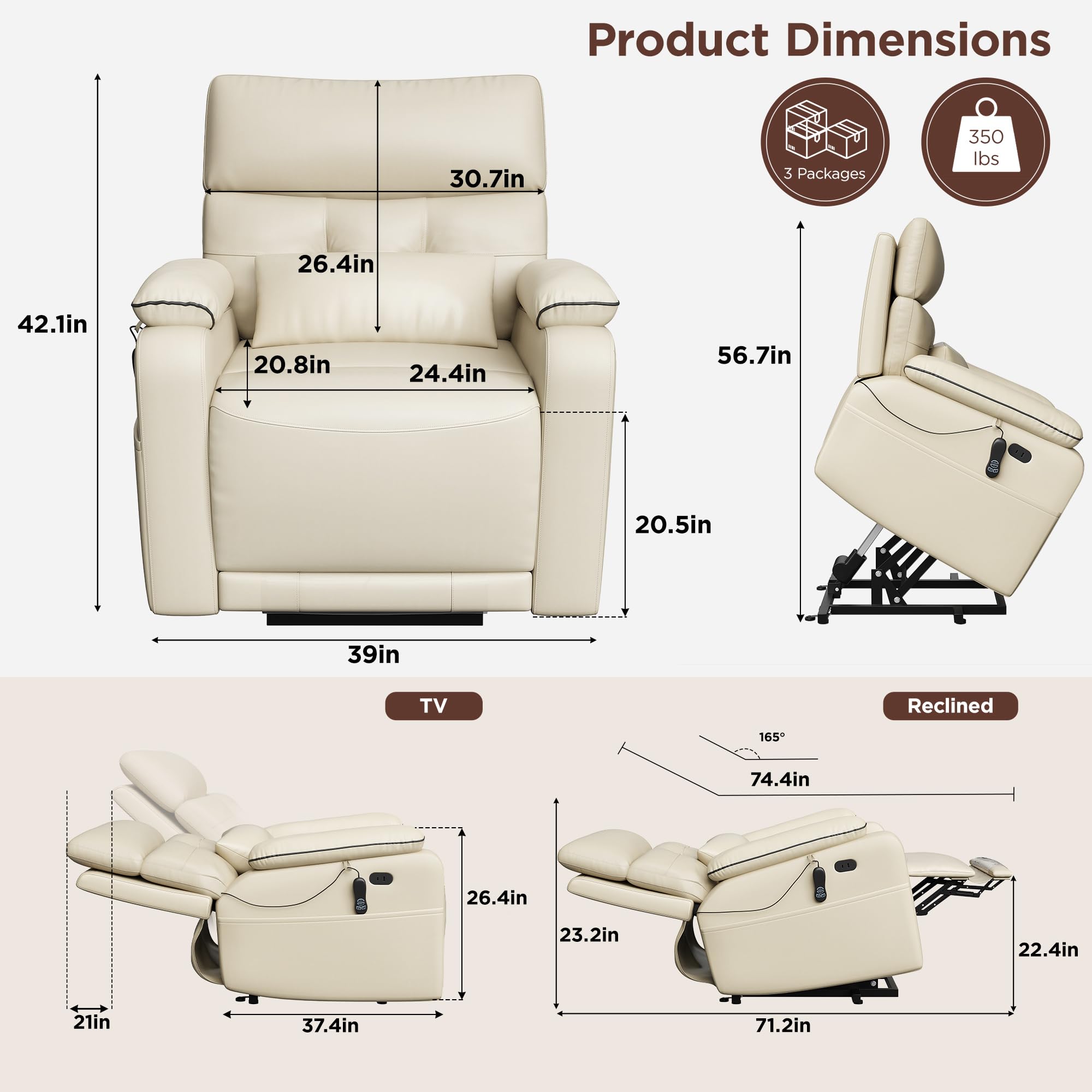Dual Motor Power Lift Recliner Chair