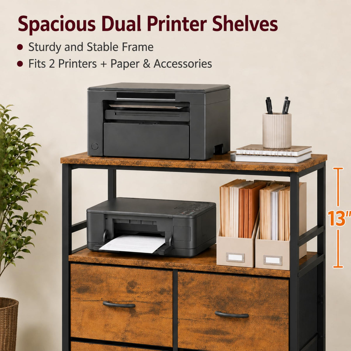 6-Drawer Rolling File Cabinet