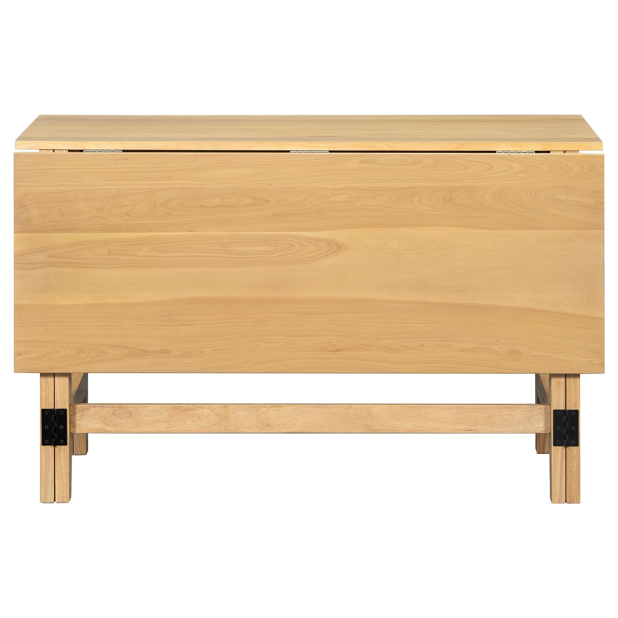 Merax Farmhouse Wood Extendable Dining Table with Drop Leaf for Small Places, Modern Freestanding Scalable Desk for Kitchen & Living Room, Natural