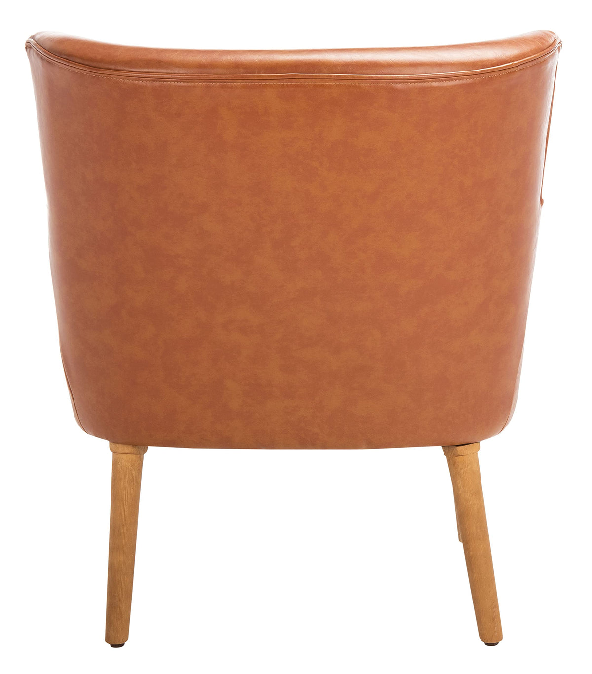 SAFAVIEH Home Collection Delfino Cognac Faux Leather/Natural Accent Chair