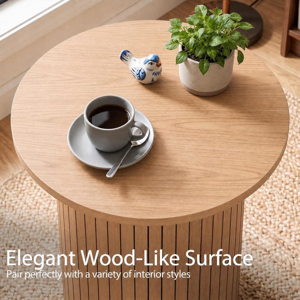 Round Fluted Side Table