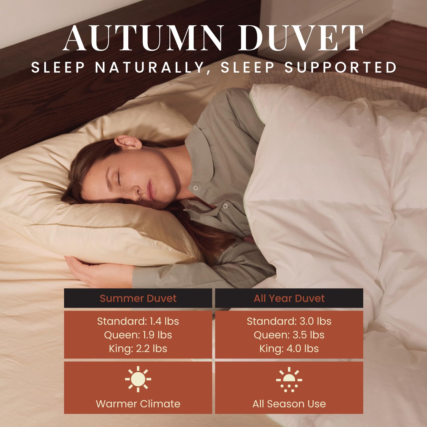 FOSSFLAKES Nordic Sleep, Comforter Duvet Insert, All Season Duvet, Down Alternative Bedding Comforter Premium Scandinavian Design (Queen)