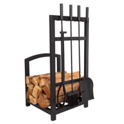 Wrought Iron Fireplace Tool Set with Log Rack