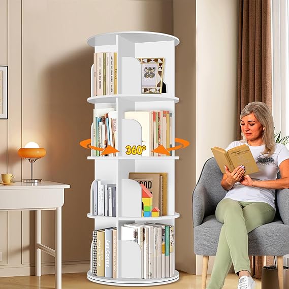 5-Tier Rotating Bookshelf