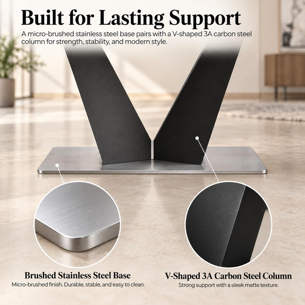 Extendable Sintered Stone Dining Table, 79 Inch, 1 Table + 6 Chairs
