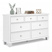 Signature Design by Ashley Fortman White 7-Drawer Wide Dresser for Bedroom