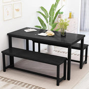 Dining Table Set with 2 Benches