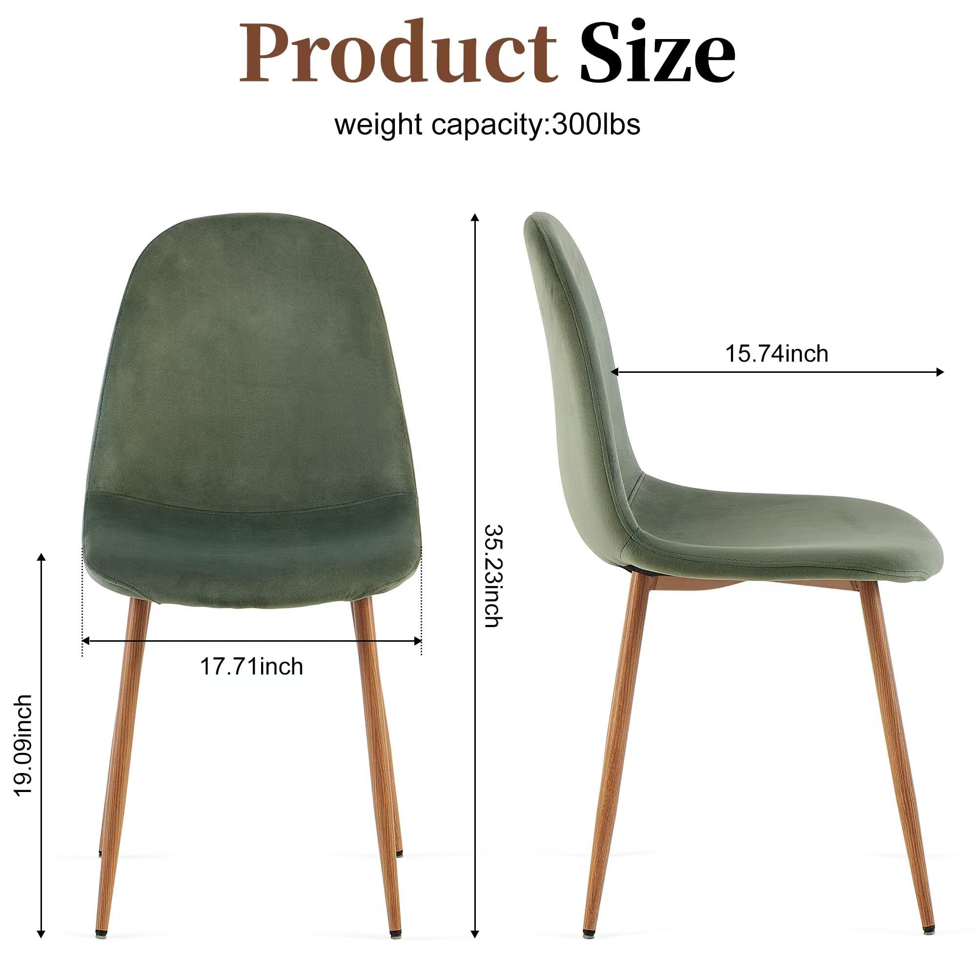 Velvet Dining Chairs, Set of 4