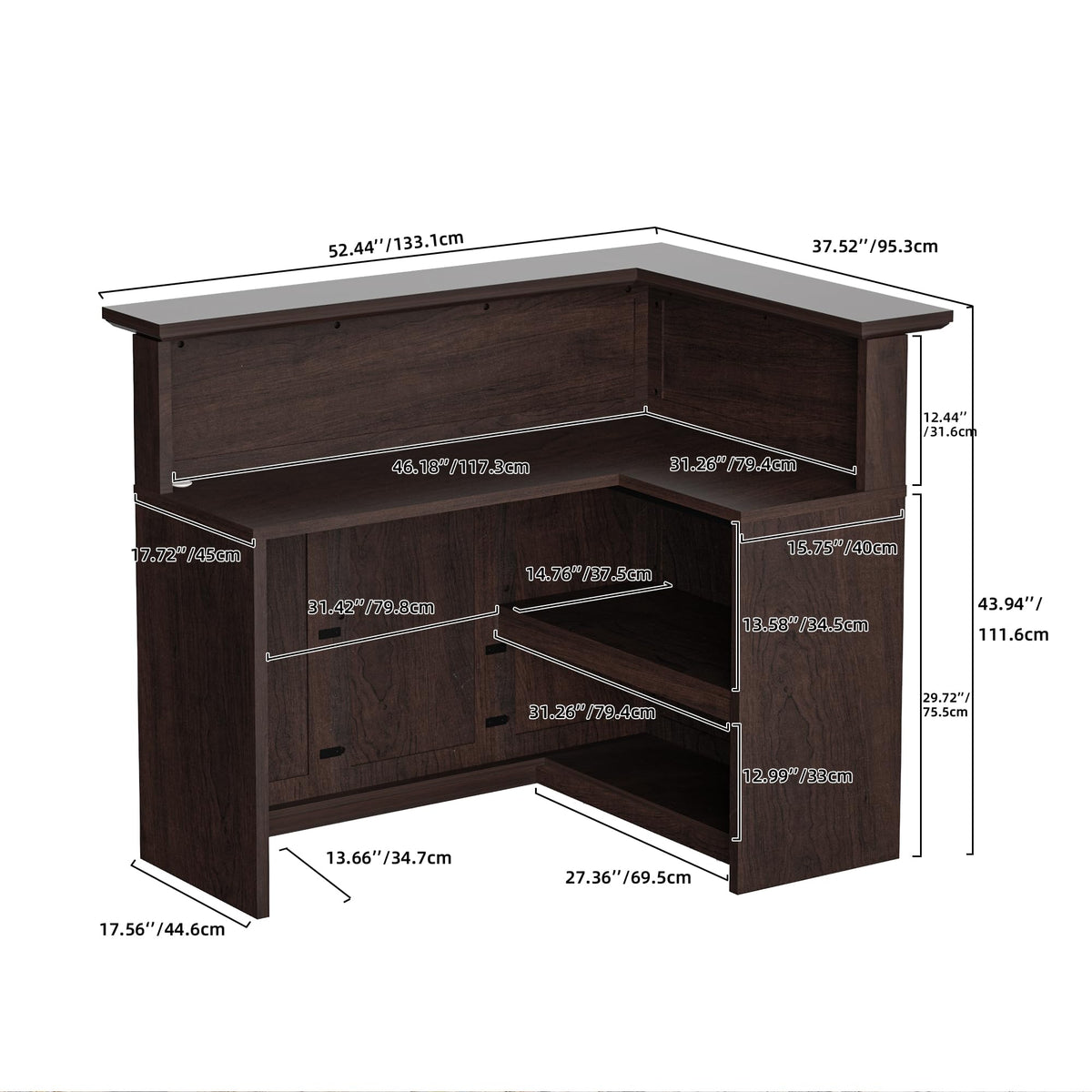 L-Shaped Corner Bar Cabinet