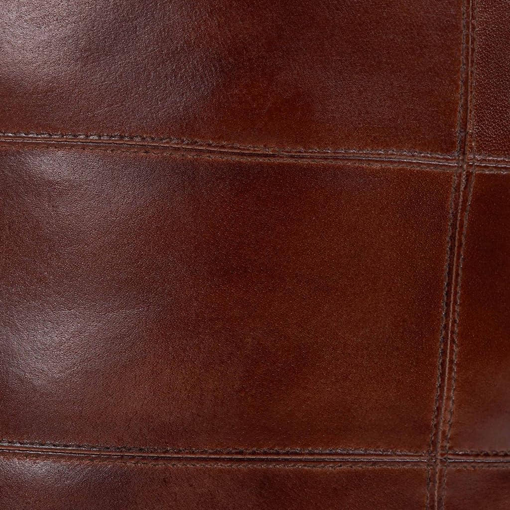 Brown Leather Pouf