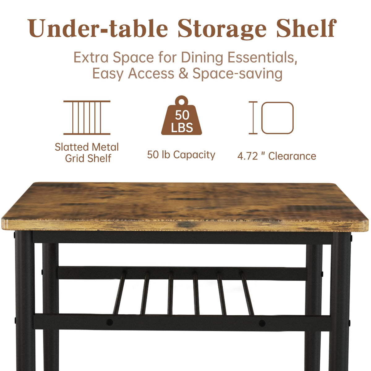 Brown 3-Piece Dining Set
