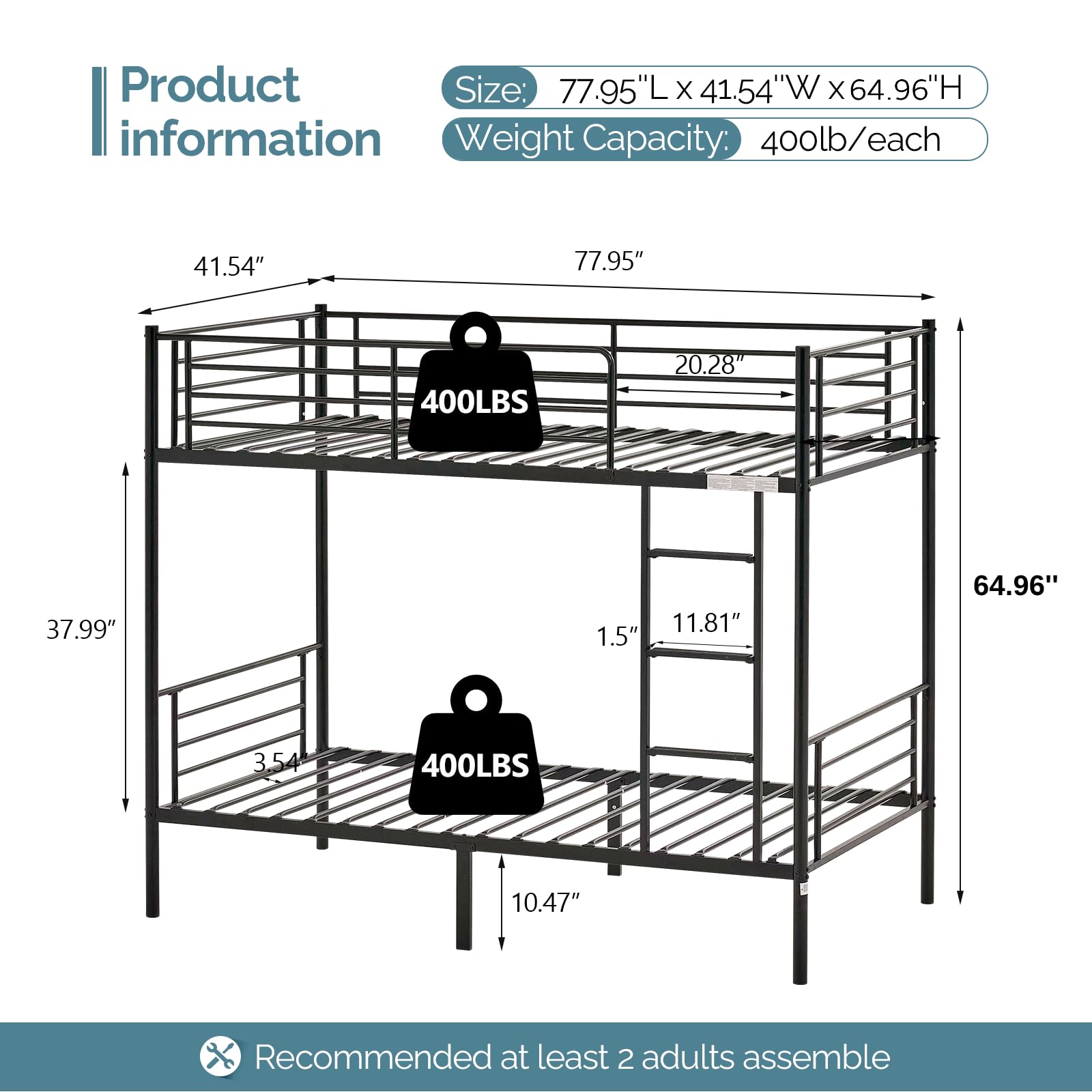 Twin Over Twin Bunk Bed with Stairs