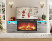 70" Gray TV Stand with Storage Cabinet