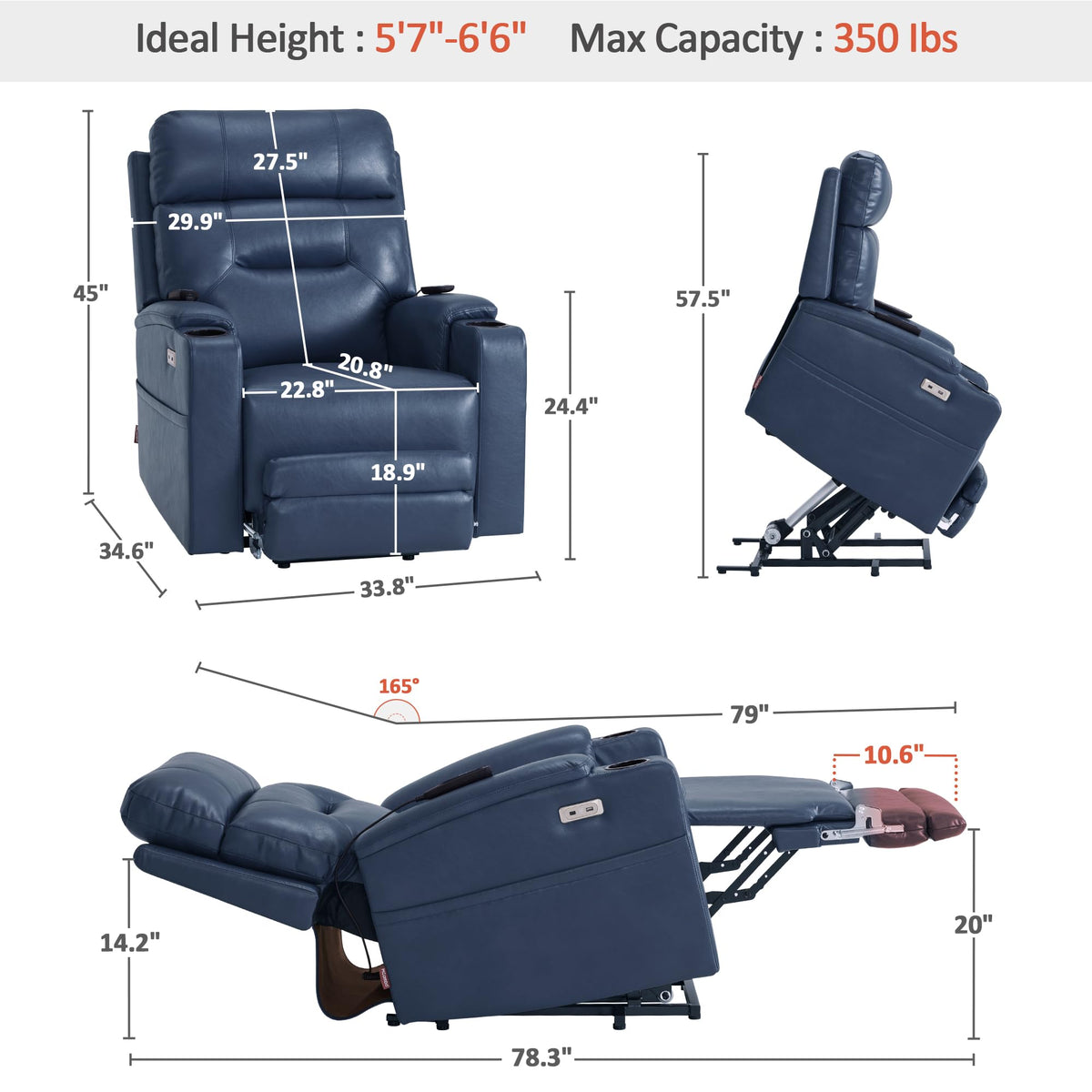 Tall Dual Motor Lift Recliner